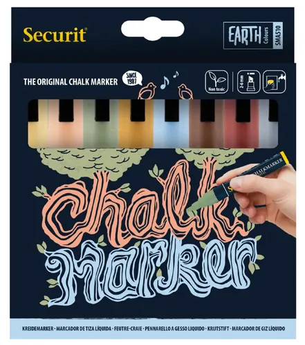 Kreidemarker ORIGINAL MEDIUM 8er Etui, Erdfarben von Securit