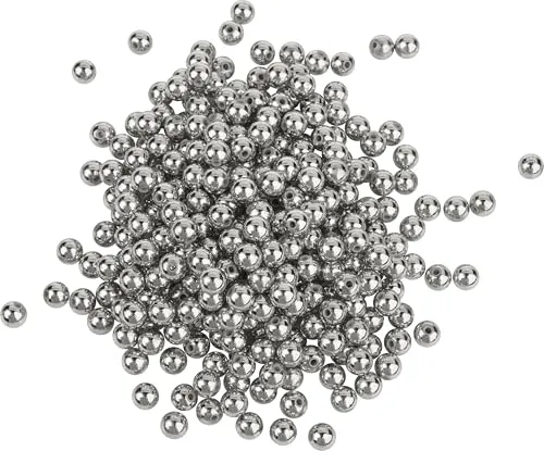 VBS XXL Wachsperlen 4 mm 1000 Stück Kunststoffperlen für Schmuckherstellung Basteln Dekoration Perlen 1.000 Stk. Ø 4 mm 1.3 mm innen Silber