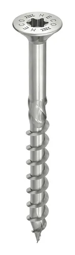 Heco TOPIX-plus Senkkopfschraube HD 5 x 45 A2 - 200 Stück - Hochwertige Spanplattenschrauben mit Fräsrippen und HP-Beschichtung für optimalen Halt und Korrosionsschutz, ideal für professionelle Holzverarbeitung.