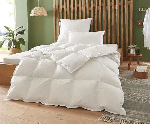 Badenia Trendline Eco Daunen-Kassettendecke medium - Badtextilien: 90% Daunen und 10% Federn für optimalen Kuschelkomfort, Öko-Tex zertifiziert und pflegeleicht - ideal für Allergiker und ein gesundes Schlafklima.