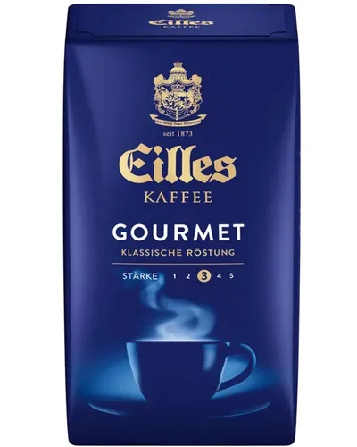 Eilles Filterkaffee Gourmet Cafè 500 g - Hochwertiger gemahlener Kaffee mit würzigem Geschmack, ideal für Kaffeeliebhaber. Perfekt für den täglichen Genuss und die Zubereitung in Filtern.