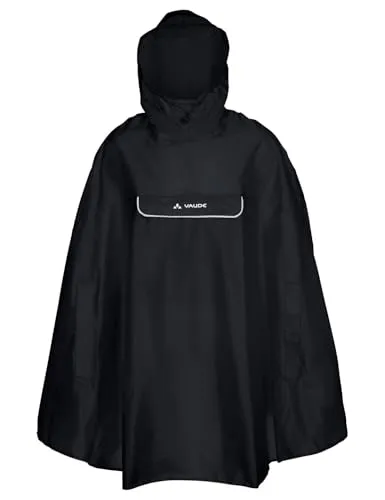 Vaude Valdipino Poncho Regenjacke - Schwarz - S - Funktionsjacke aus umweltfreundlichem Material, wasserdicht und atmungsaktiv, ideal für Outdoor-Aktivitäten bei jedem Wetter.