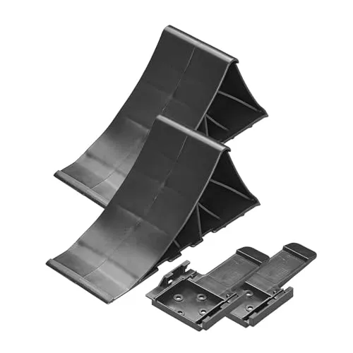 APT Unterlegkeil schwarz mit Halter Bremskeil bis 1600 Kg Keil für Anhänger, Wohnwagen