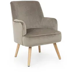 Sessel Adeline in Samt-Optik, Taupe von Yes Everyday