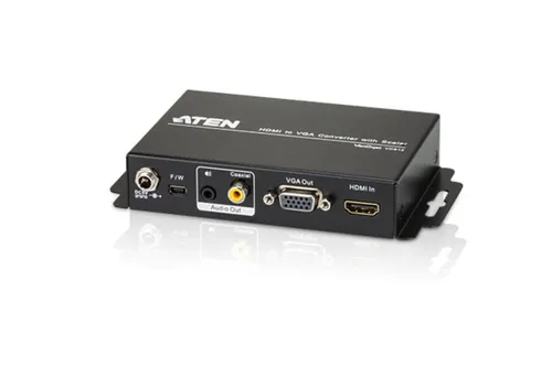 ATEN HDMI-zu-VGA/Audio-Wandler mit Scaler - Scaler-Videokonverter - Schwarz - Metall - 1920 x 1200 Pixel - 800 x 600,1024 x 768,1280 x 1024,1280 x 720,1400 x 1050,1600 x 1200,1680 x 1050,1920 x 1200 - 480i - 480p - 576i - 576p - 1080i - 1080p (VC812-AT-G)