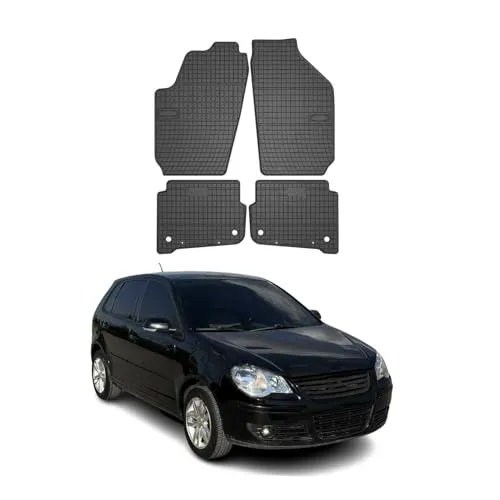 FROGUM Gummifussmatten für VW POLO (9N) - Hochwertige Gummifussmatten, maßgefertigt für perfekten Sitz vorne und hinten, schützen den Fußraum vor Schmutz und Nässe.