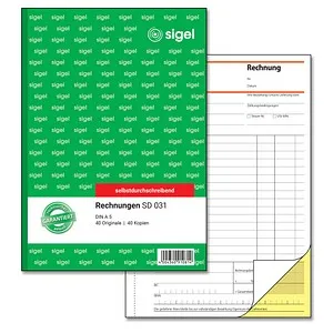 Sigel SD 031 Rechnungsbuch A5 2x40 Blatt