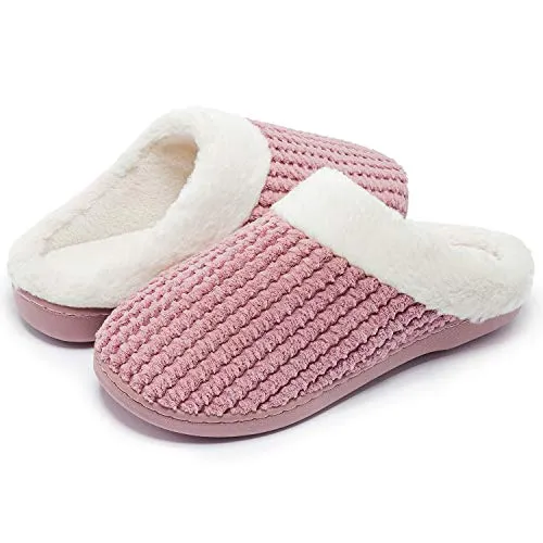 Kuako Hausschuhe Damen Winter Wärme Memory Foam Pantoffeln Bequem Plüsch rutschfeste Leicht Slippers Indoor