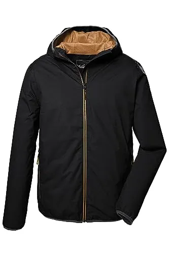 killtec Herren Funktionsjacke KOS 258 MN JCKT - Outdoorjacke in dunkelanthrazit, 100% wasser- und winddicht, atmungsaktiv und packbar in eigener Tasche - ideal für aktive Outdoor-Aktivitäten.