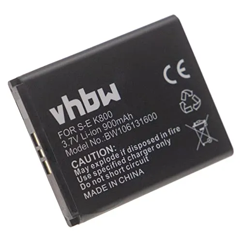 vhbw 1x Akku kompatibel mit Sony-Ericsson K630i, G705u, K550im, K530i, K660i, K550i, G705, G900 Handy Smartphone Telefon (900 mAh, 3,7 V, Li-Ion)