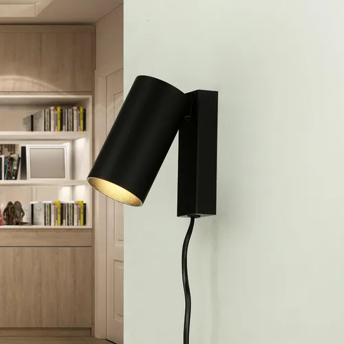 Licht-Erlebnisse Wandspot COLENE Schwarz mit Schalter - Elegante GU10 Wandleuchte für gezielte Beleuchtung, ideal für Schlafzimmer und Jugendzimmer. Flexibel verstellbar mit praktischem Schalter für einfachen Zugang.
