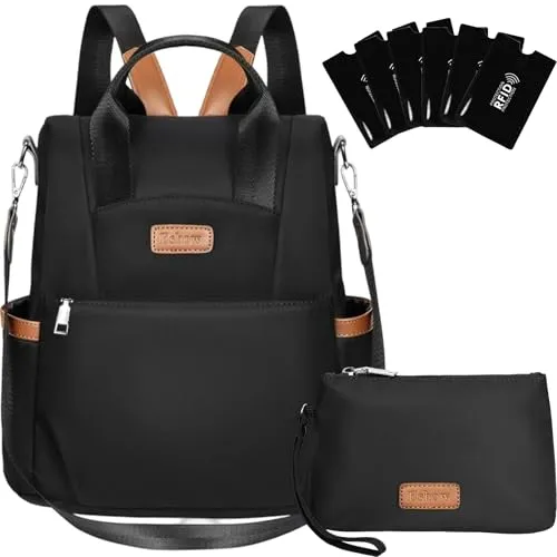 Eshow Rucksack Damen Klein, Anti-Diebstahl Elegant