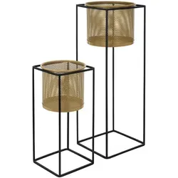 Blumenständer 2er Set Stahl - Modernes Pflanzenständer Set - Topfpflanzenständer für Innen- und Außenbereich, wetterdicht und pflegeleicht, ideal für stilvolle Pflanzenpräsentation.