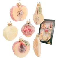 Krebs Glas Lauscha Weihnachtsornamente Früchte 6-tlg. 5cm von Krebs Glas Lauscha