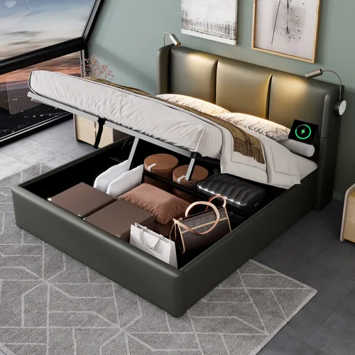 STILVORA Jugendbett 160x200cm mit USB Ladefunktion