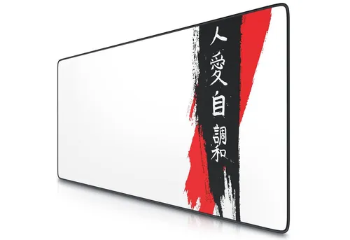 Titanwolf Gaming Mauspad XXL Speed Mousepad 900 x 400 x 3 mm, Schreibtischauflage, abwaschbar, rutschfeste Rückseite, Geschwindigkeit & Präzision, Japan Ink Letters