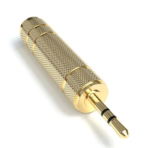 JAMEGA – Klinke Adapter 3.5mm auf 6.35mm | 6,35 mm Klinken Buchse auf 3,5 mm Klinkenstecker AUX Stereo Adapter Audio mit Vergoldeten Kontakten für Kopfhörer, Lautsprecher, Gitarre, Klavier