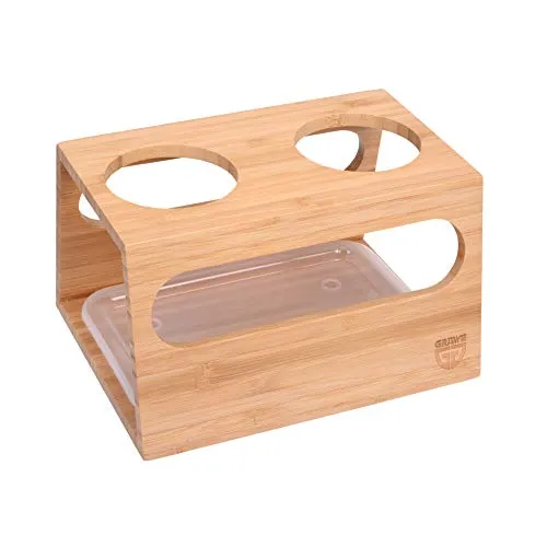 GRÄWE Flaschenhalter für Sodastream, Abtropfhalter für 2 Glasflaschen, Abtropfgestell ideal für Sodastream Glasflasche Penguin und Crystal inkl. Abtropfschale und Anti-Rutsch-Noppen