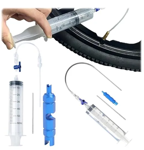 ZHYUAN Fahrrad Tubeless Dichtungsspritze,mit Ventileinsatz-Entfernungswerkzeug,Fahrrad Tubeless Dichtmittel Injector,60 Ml Fahrrad Spritze,Fahrradreifen Reparaturspritze,für Fahrradreparatur