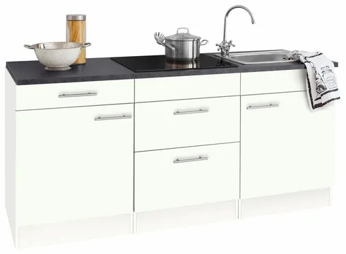 OPTIFIT Küchenzeile Mini, Breite 180 cm, mit Glaskeramik-Kochfeld, mit Arbeitsplatte