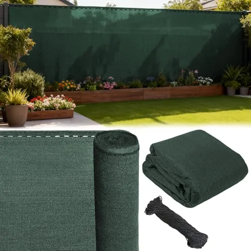 BB Sport Sichtschutz 1m x 5m Green Zaunblende 150 g/m² Schattiernetz Tennisblende inkl. Nylonkordel UV-resistent reißfest windfest 7 Jahre Garantie auf Material*