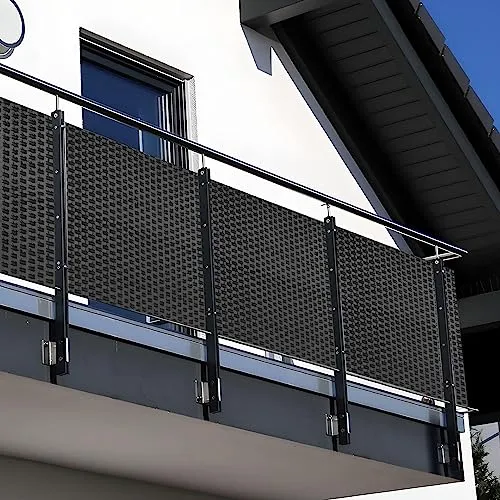 NYVI Polyrattan Balkon Sichtschutz Privafence 90x500 cm in schwarz von NYVI