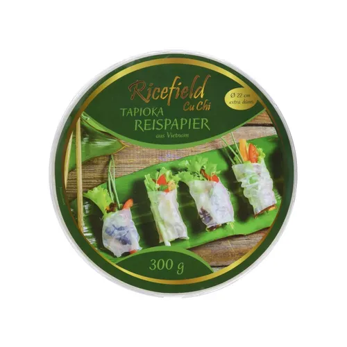 RICEFIELD Tapioka-Reispapier Premiumqualität rund 22cm 300g von RICEFIELD