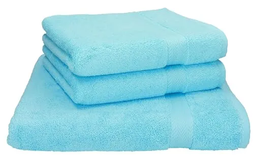 Betz 3-TLG. Strandtuch Saunatuch Badetuch Liegetuch Handtuch Premium Frottee Set 1 Tuch 70x200 cm 2 Tücher 50x100 cm Farbe türkis