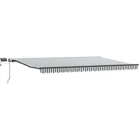 vidaXL Manuelle Markise mit LEDs Anthrazit & Weiß 500x300 cm - Gestalte deinen Außenbereich mit dieser stilvollen Markise! Sie bietet UV-Schutz und ist dank ihrer LED-Beleuchtung ideal für entspannte Abende. Einfach mit Kurbel zu bedienen, perfekt für Terrassen, Balkone und mehr.