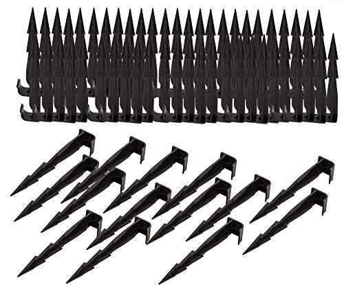 BigDean Bodenanker für Bewässerung 16 cm - 2 Widerhaken für starken Halt, für Gartenschlauch, Tropfschlauch, Sprühschlauch, Zum in die Erde Drücken, (Packung, 100-St., 100 Erdnägel), 2 Widerhaken, UV-Beständig, Stabil, Verrottungsfest