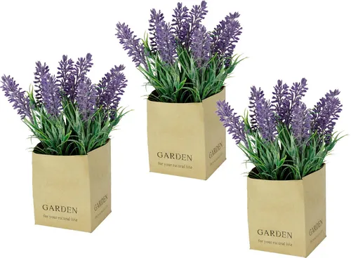 I.Ge.A. Kunstblume Lavendel, violett, 20 cm - Dekorative Kunstblume in violett, perfekt für stilvolle Akzente in Ihrem Zuhause. Maße: 20 cm hoch, inklusive Übertopf. Ideal für pflegeleichte Gestaltung.