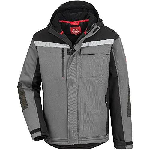 Nitras Winter-Softshelljacke Motion TEX Plus, grau, Größe L - Funktionsjacken für kalte Tage, wind- und wasserabweisend sowie atmungsaktiv für optimalen Komfort und Schutz.