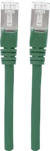 Intellinet 350624 RJ45 Patchkabel CAT 6a S/FTP 2.00m Grün Folienschirm, Geflechtschirm, Halogenfrei 1St.