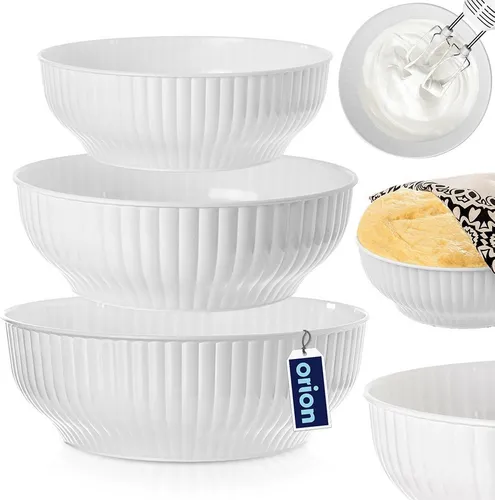 Küchenschüssel Set 3-teilig, 2,5/4/5 L, Weiß