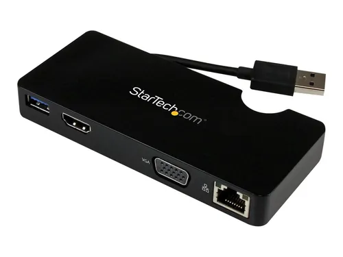 StarTech.com USB 3.0 Mini Dockingstation - Universal Laptop Dockingstation mit HDMI/VGA, Gigabit Ethernet und USB 3.0 - ideal für flexibles Arbeiten und schnelle Verbindungen.