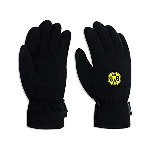 Borussia Dortmund Fleece Finger-Handschuhe BVB 09, Schwarz-Gelb, XL