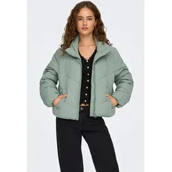 ONLY Damen Onlmaggi Life Solid Puffer Cc OTW - Lily Pad, x_l - Funktionsjacken mit Stehkragen und schrägen Taschen für einen modernen Look, ideal für kühle Tage.