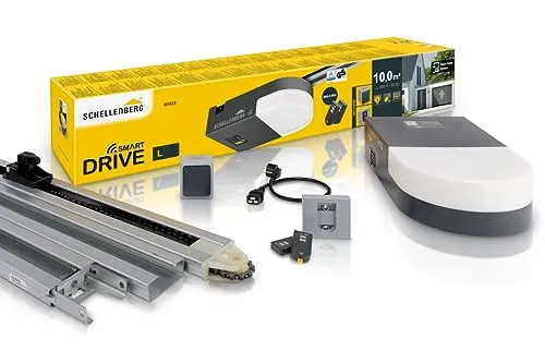 Schellenberg 60923 Garagentorantrieb Smart Drive L - max. Torfläche 10 m, 600 N Zugkraft, smarter Funkantrieb mit einfacher Programmierung und 2x Handsender
