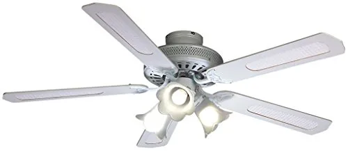 Farelek Baleares Deckenventilator 132 cm - Weiß - Ventilatoren: Effiziente Belüftung für jeden Raum mit 132 cm Durchmesser, 60 W Leistung und stilvollem Design mit 3 Glühlampen für angenehme Lichtverhältnisse.