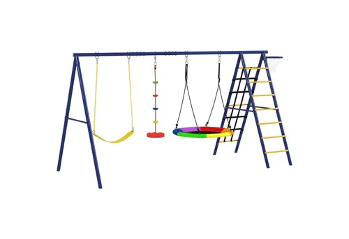 Novzep Einzelschaukel Kinderschaukel-Set, 6-in-1 für Kinder 3-8 Jahre - Entdecken Sie das vielseitige 6-in-1 Schaukelset, ideal für bis zu vier Kinder! Mit stabiler A-Rahmen-Konstruktion, wetterbeständigen Materialien und einfachem Aufbau sorgt es für stundenlangen Spielspaß im Freien.