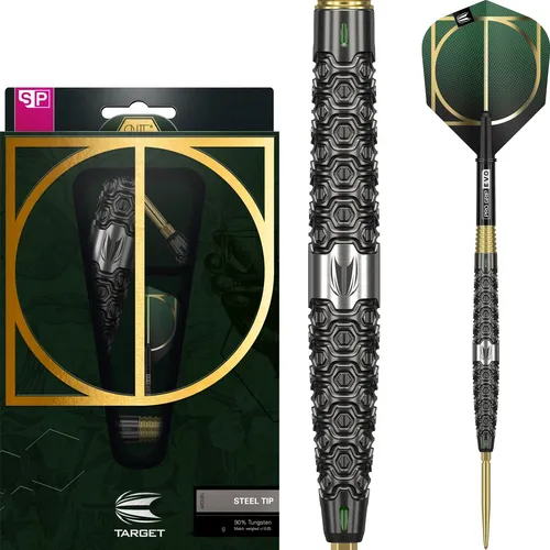 Target Darts Cult 01 90% Wolfram Darts Set, 21G - Steel-Dartpfeile mit 90% Tungsten Barrel für präzisen Grip und innovative Swiss Point Technologie für mühelosen Spitzenwechsel.