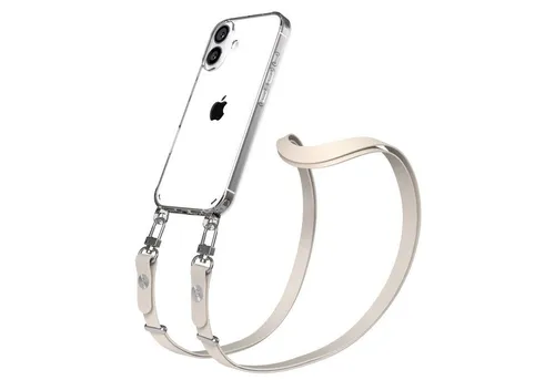 EAZY CASE Handykette für Apple iPhone 16 Handyhülle mit Handyband magnetisch, Praktische Smartphone Kordel in Taupe mit Magnetband
