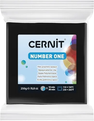 Cernit Polymer Clay N°1 Polymer-Ton Black 250 g in schwarz von Cernit
