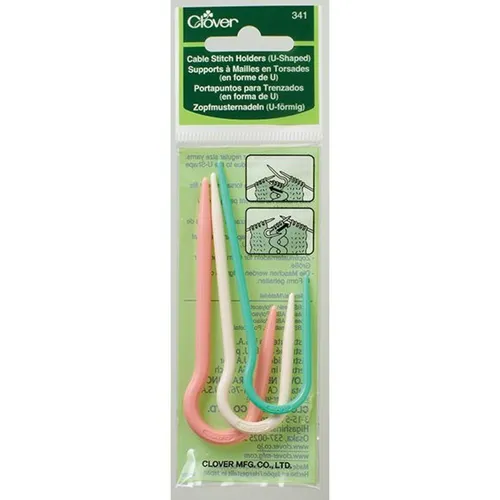 Zopfmusternadeln U-förmig pink weiß blau Clover 341 von Clover