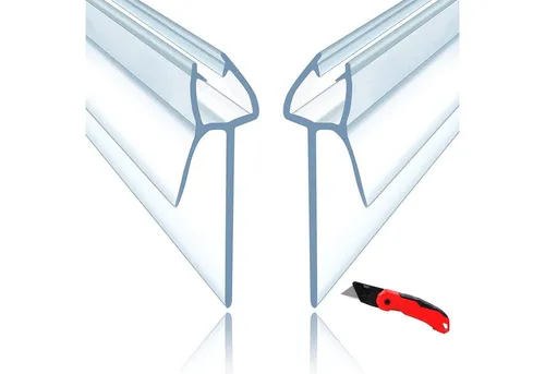 Montegoni Duschdichtung 2x100CM PVC Duschtürdichtung für 6mm 7mm 8mm Glasstärke, L: 100 cm, (2er Set), Ersatzdichtung für Duschtüren