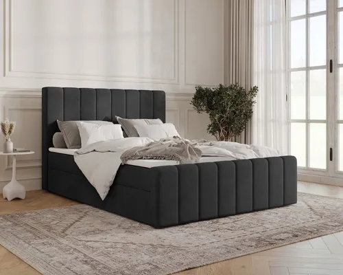 MOEBLO Boxspringbett BETT 01 BIS – modernes Velours-Design mit Stauraum - Das MOEBLO Boxspringbett 01 BIS überzeugt durch elegantes Design und praktischen Stauraum. Der hochwertige Manila-Velours sorgt für Komfort, während das gepolsterte Kopfteil perfekten Halt bietet. Ideal für entspannende Nächte!