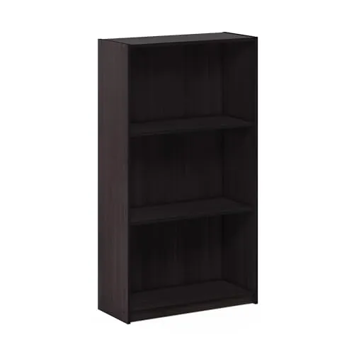 Produktbild Furinno Basic Bücherregal mit 3 Fächern, Aufbewahrungsregal, holz, Dunkle Walnuss, 23.5 x 55.25 x 100.33 cm