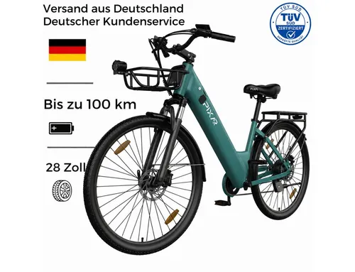 PIXAR E-Bike Cityrad Pedelec 28 Zoll 36V 18Ah bis 100 km Shimano 7 Gang, 7 Gang, Heckmotor, 648 Wh, Bürstenloser Motor, Bürstenloser Motor