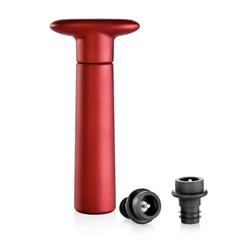 Tescoma UNO VINO Vakuumpumpe | 2 Stopfen | 22 x 13 x 4 cm | Geeignet für Frischhaltung des Weingeschmacks | Mit 2 Universal Vakuum-Stopfen | Einfache Bedienung | Langlebig & Wiederverwendbar |