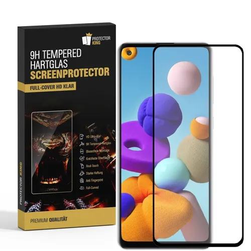 2x 9H Panzerfolie für Samsung Galaxy A21s FULL COVER Hartglas Schutzglas HD KLAR